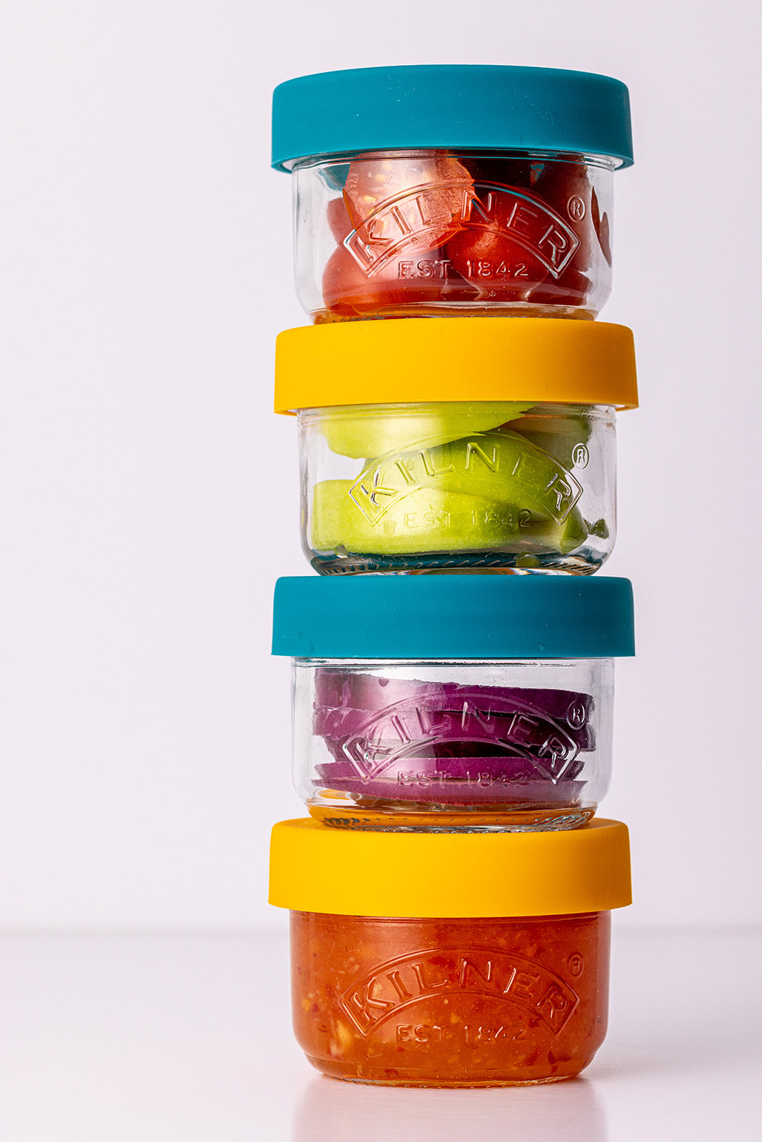 Kilner Storage Snack & Store Jars with Push Top Silicone Lids, Set of 2