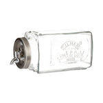 Kilner Glass Beverage Fridge Dispenser, 102oz Slim Drink Jar with Tap
