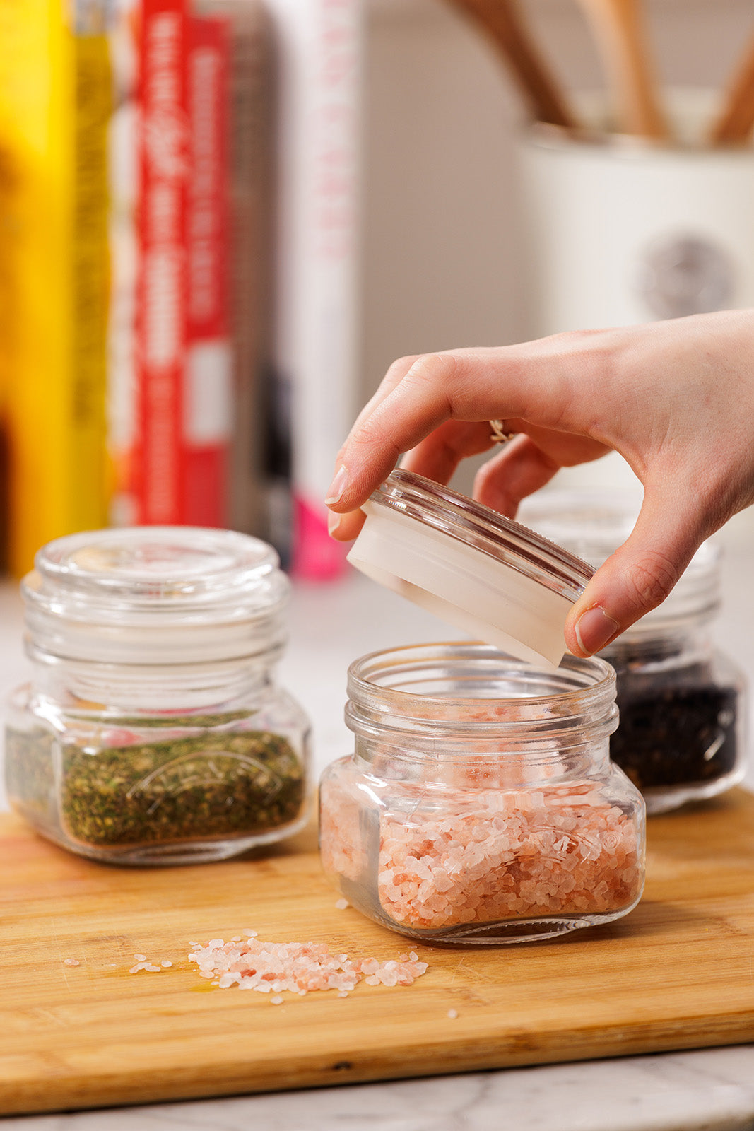 Kilner Square Push Top Storage Jars, Set of 3, 8.5 ounce