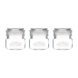 Kilner Square Push Top Storage Jars, Set of 3, 8.5 ounce