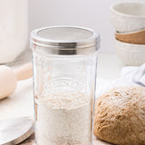 Kilner Sifter Jar Set, 0.5L Glass Baking Shaker with Mesh Lid and Cap