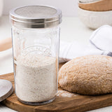 Kilner Sifter Jar Set, 0.5L Glass Baking Shaker with Mesh Lid and Cap