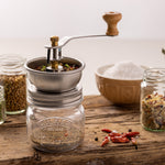 Kilner Seasoning Grinder, Refillable Glass Spice Mill with Stainless Steel Grinder