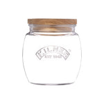 Kilner Universal Glass Storage Jar with Wooden Lid and Silicone Seal, 28.7 Ounce