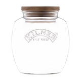 Kilner Universal Glass Storage Jar with Wooden Lid and Silicone Seal