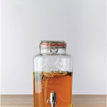 Kilner 2.1 Gallon Drink Dispenser, Large Glass Beverage Jar with Stainless Steel Tap