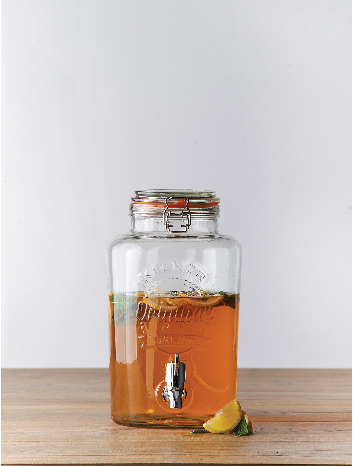 Kilner 2.1 Gallon Drink Dispenser, Large Glass Beverage Jar with Stainless Steel Tap