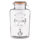 Kilner 2.1 Gallon Drink Dispenser, Large Glass Beverage Jar with Stainless Steel Tap