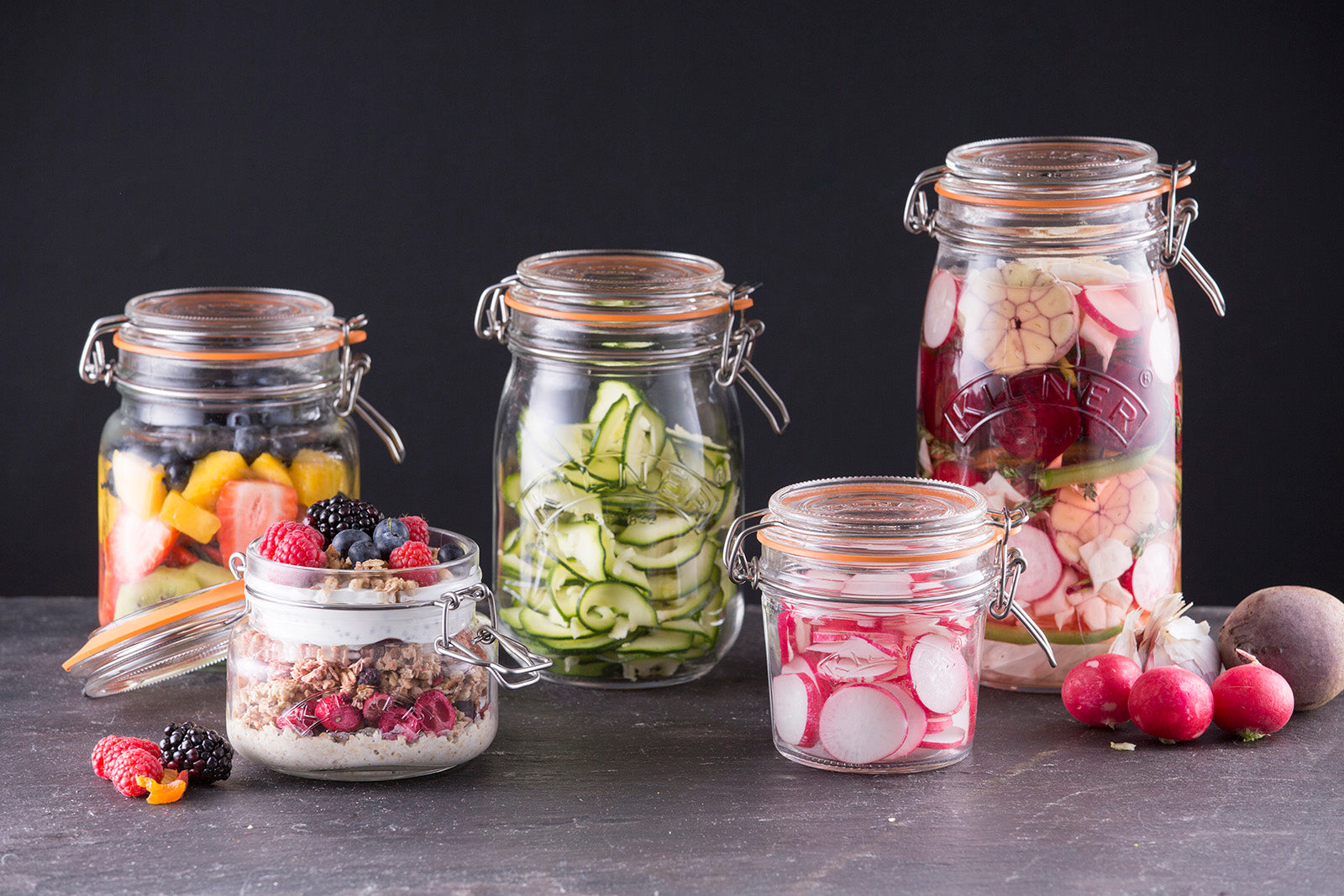 Kilner Round Clip Top Jar for Canning and Food Storage, 4 Ounce