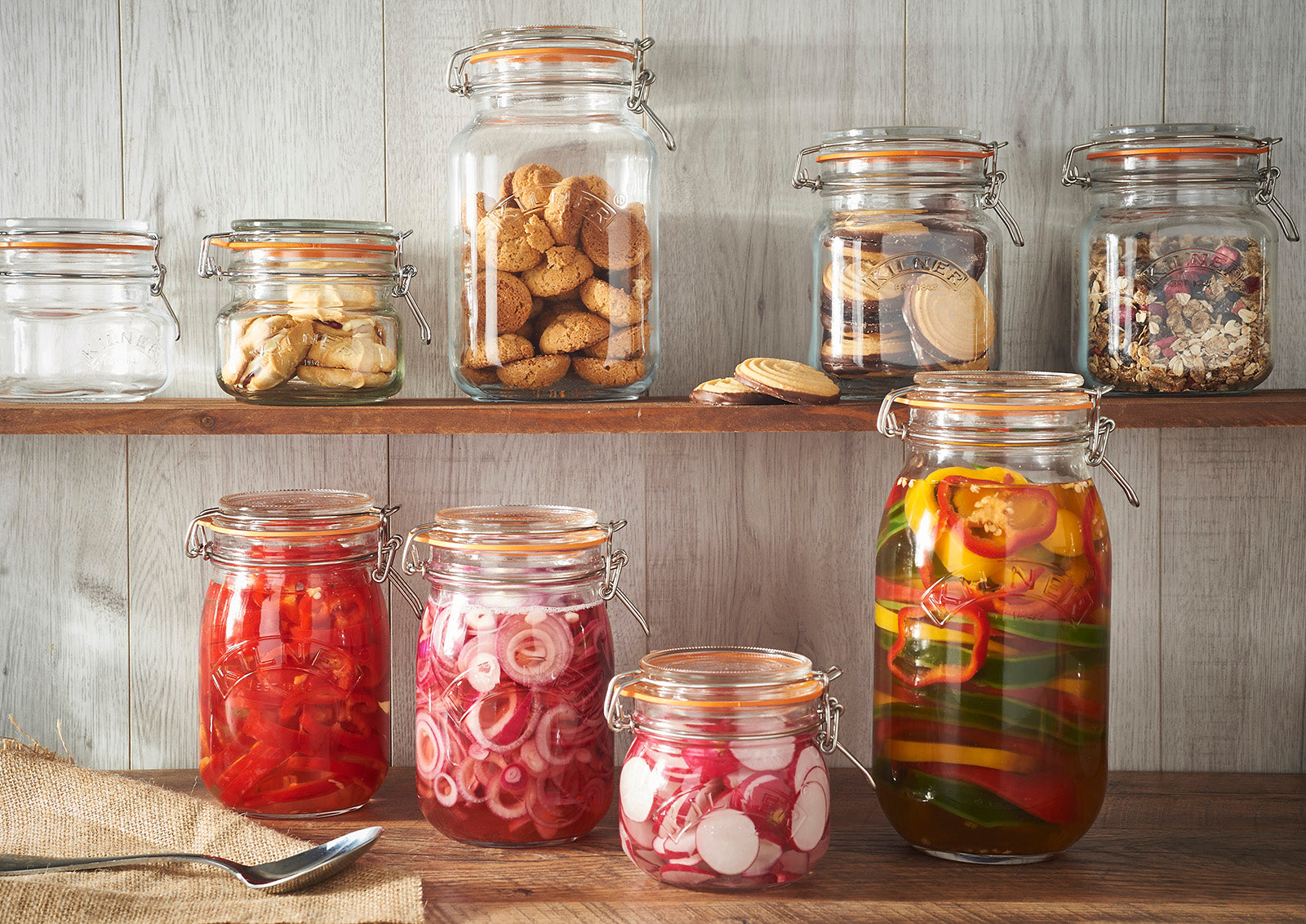 Kilner Square Clip Top Jar for Canning and Food Storage, 68 Ounce