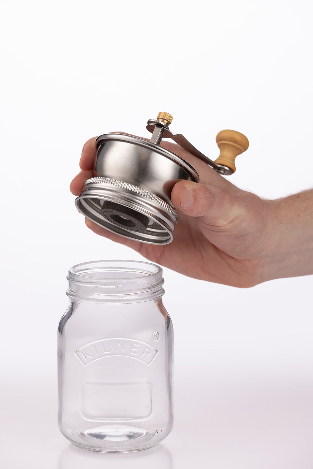 Kilner Coffee Grinder Set, Manual Grinder with Glass Storage Jar