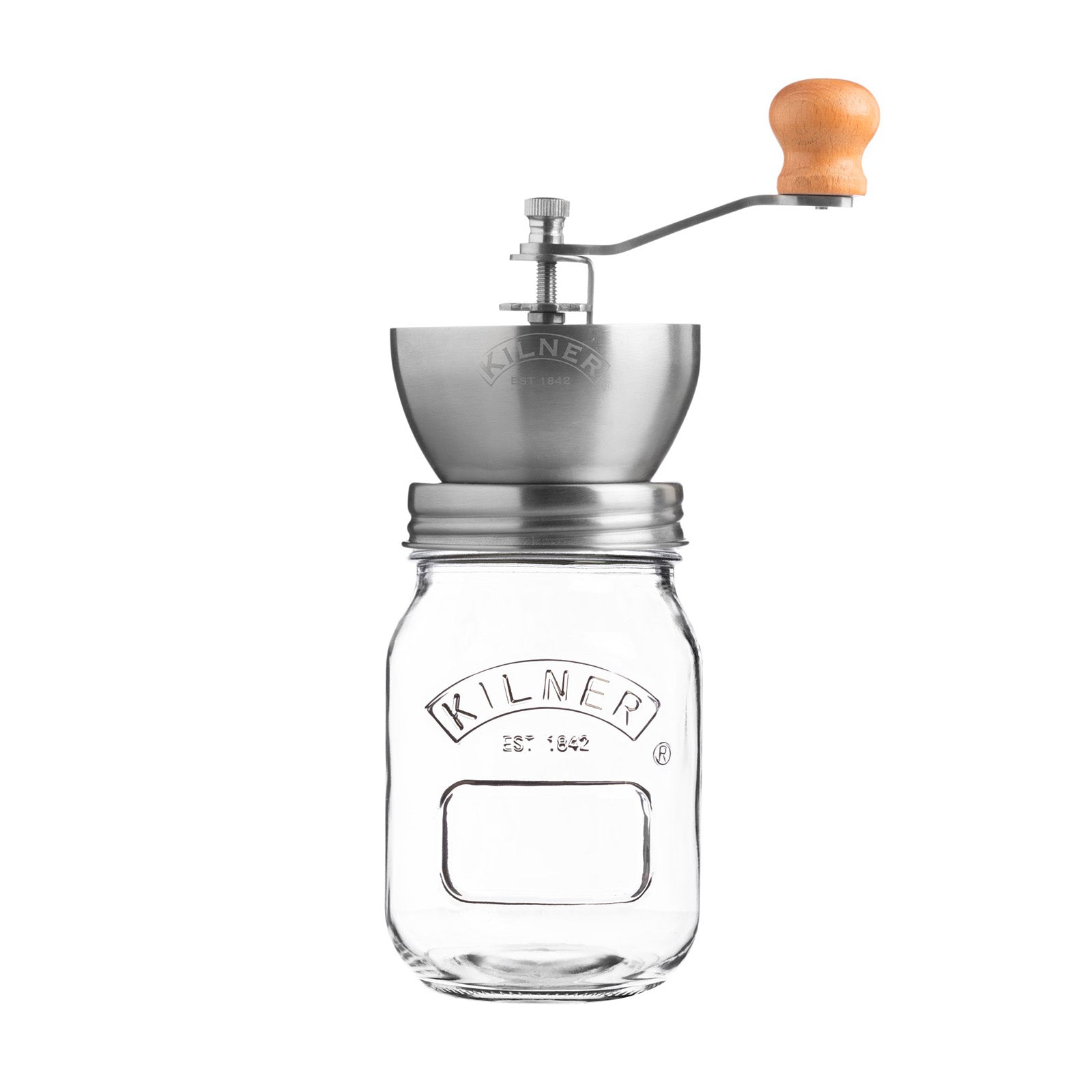 Kilner Coffee Grinder Set, Manual Grinder with Glass Storage Jar