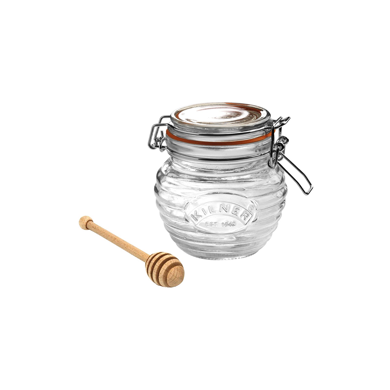 Kilner Honey Pot with Beechwood Dipper, 13.5 Ounce