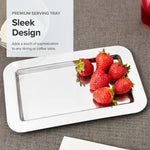 Frieling Rectangluar Silver Tray for Coffee, Tea & Desserts, Polished Mirrored Finish, 18/10 Stainless Steel