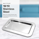 Frieling Rectangluar Silver Tray for Coffee, Tea & Desserts, Polished Mirrored Finish, 18/10 Stainless Steel