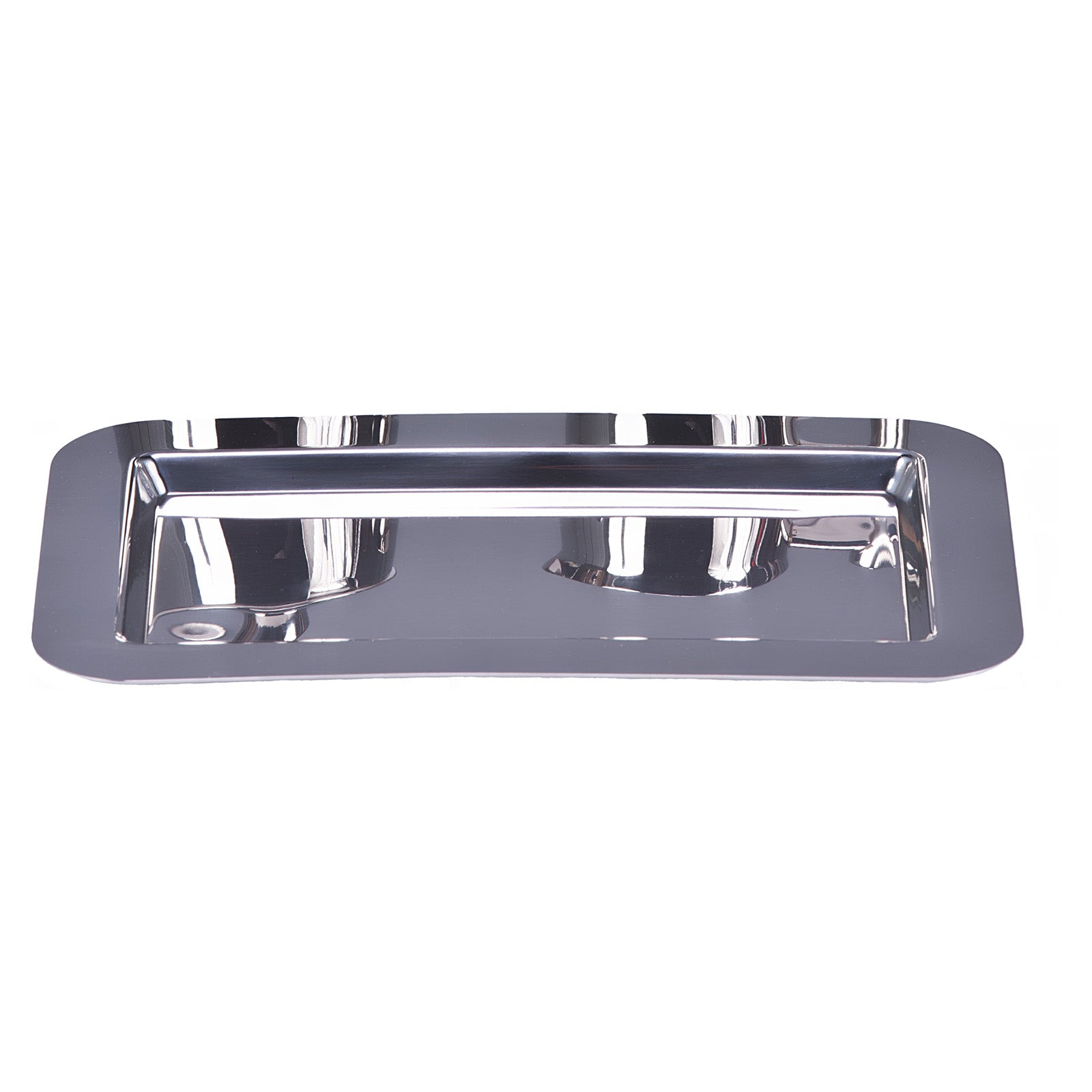 Frieling Rectangluar Silver Tray for Coffee, Tea & Desserts, Polished Mirrored Finish, 18/10 Stainless Steel