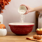 Mason Cash Pumpkin Mixing Bowl Size 18, 2.85-Quart, Dark Red