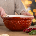 Mason Cash Gingerbread Lane Mixing Bowl Size 12, 4.25-Quart, Ginger