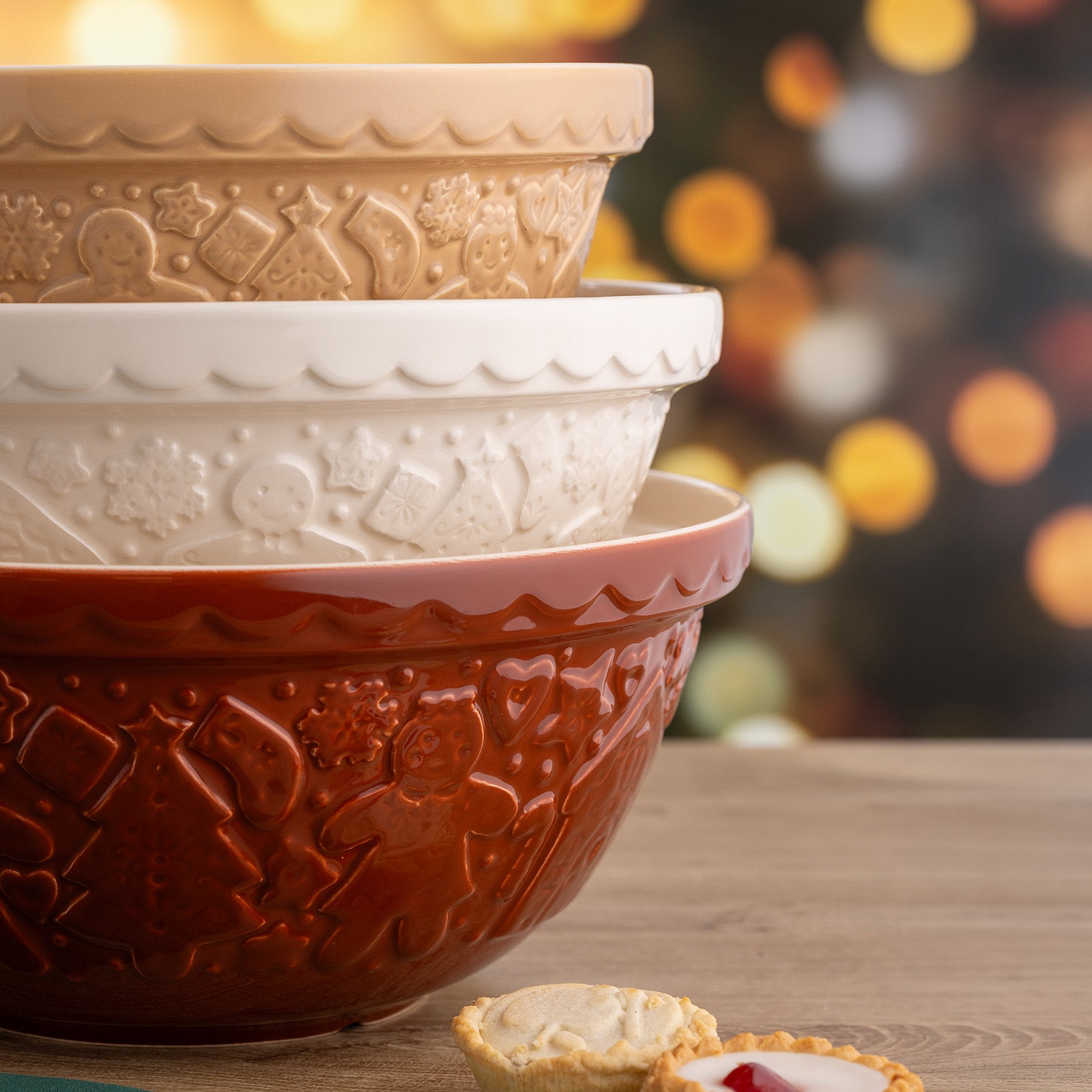 Mason Cash Gingerbread Lane Mixing Bowl Size 12, 4.25-Quart, Ginger