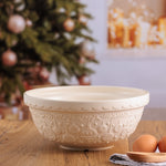 Mason Cash Deck The Halls Size 18 Cream Mixing Bowl, 2.85 Quart