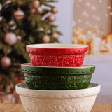 Mason Cash Deck The Halls Size 18 Cream Mixing Bowl, 2.85 Quart