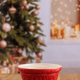 Mason Cash Deck The Halls Size 30 Red Mixing Bowl, 1.15 Quart