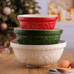 Mason Cash Deck The Halls Size 30 Red Mixing Bowl, 1.15 Quart