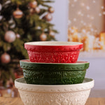Mason Cash Deck The Halls Size 30 Red Mixing Bowl, 1.15 Quart