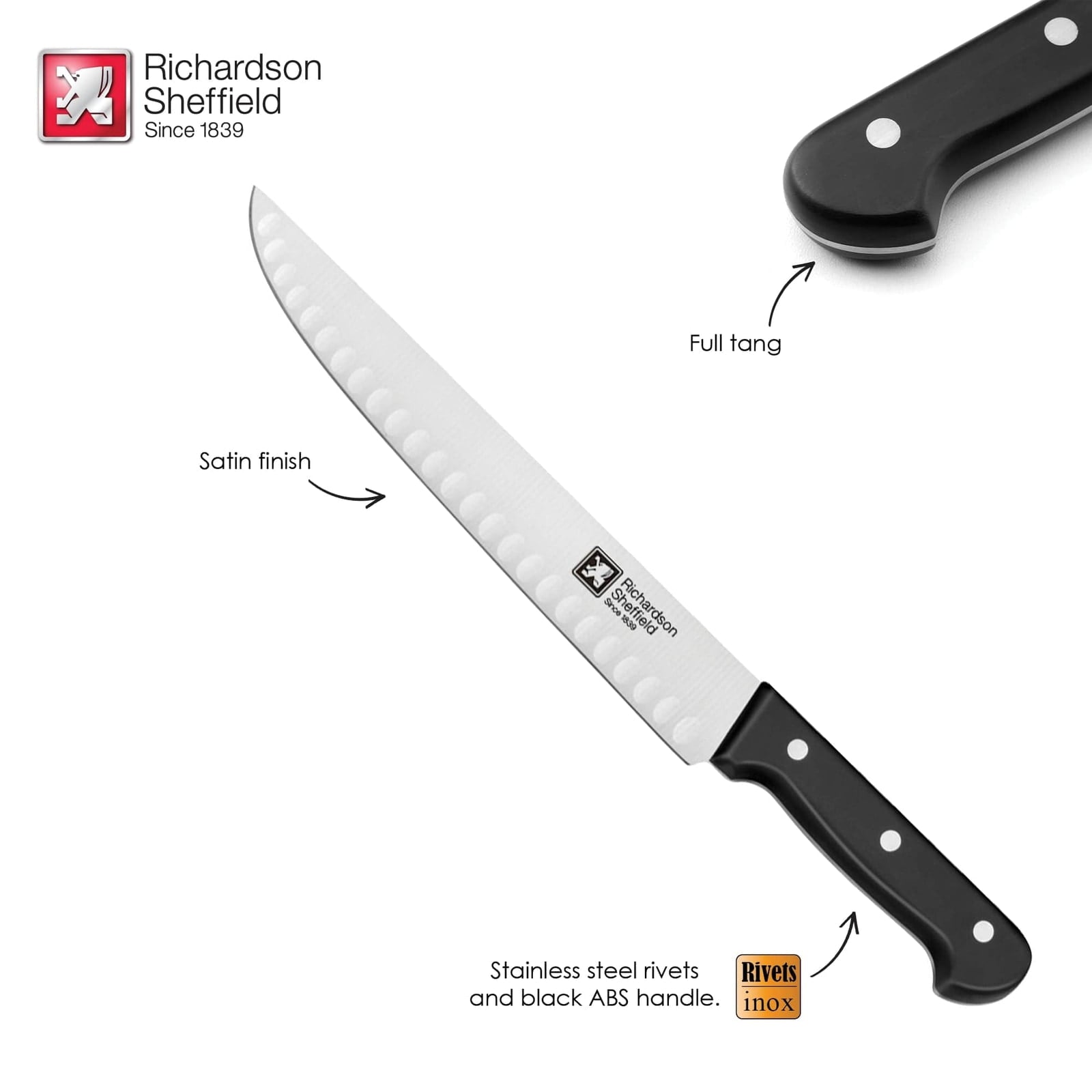 Richardson Sheffield Universal 10-Inch Butcher Knife with Notches