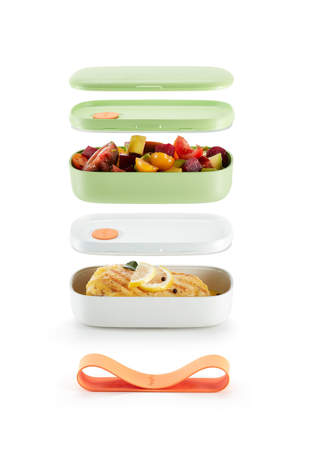 Lekue Lunch Box To Go Travel Container Set, Citrus Fruit