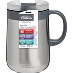 Trudeau 16-ounce Stainless Steel Vacuum Desk Mug, Silver