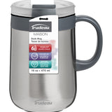 Trudeau 16-ounce Stainless Steel Vacuum Desk Mug, Silver