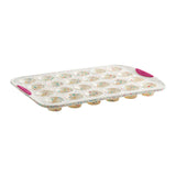 Trudeau Structure Silicone 24 Cavity Mini Muffin Pan, Confetti/Fuchsia