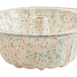 Trudeau Structure Silicone 10 Cup Fluted Cake Pan, Confetti/Fuchsia