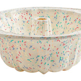 Trudeau Structure Silicone 10 Cup Fluted Cake Pan, Confetti/Fuchsia