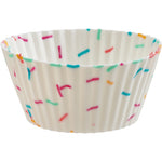 Trudeau Silicone Standard Muffin Baking Cup, White Confetti, Set of 12