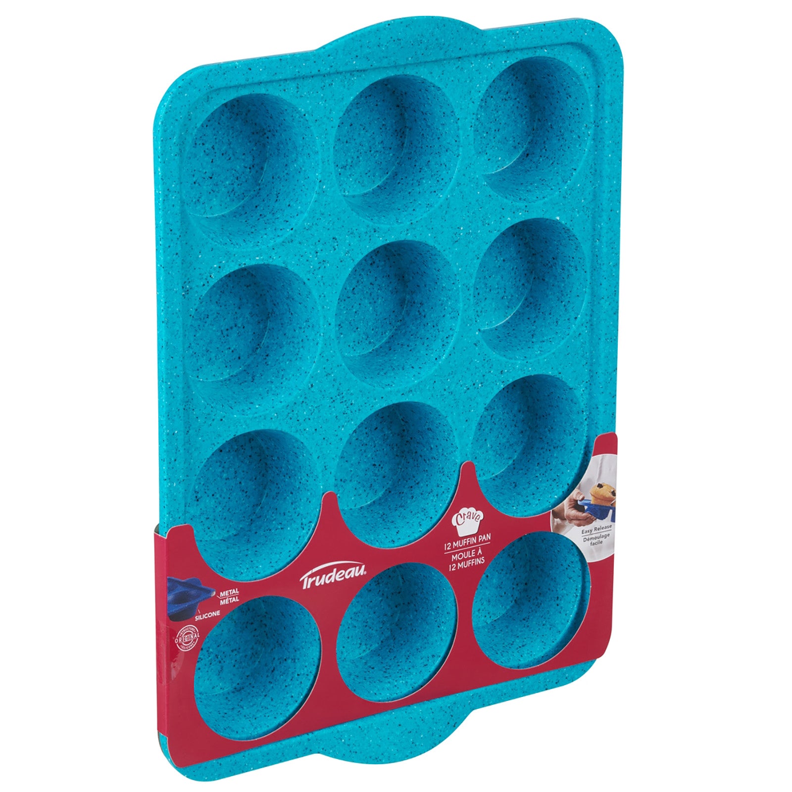 Trudeau Structure Silicone 12 Cavity Muffin Pan, Tropical Granite