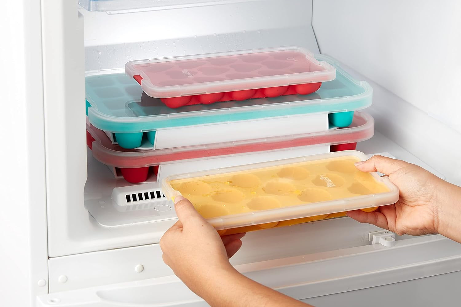 Lekue Industrial Silicone Ice Cube Tray, Red