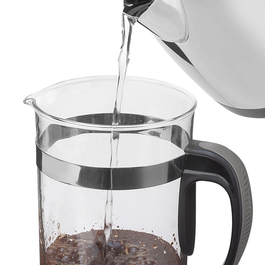Trudeau 1 Liter French Press with Borosilicate Glass Body, Black
