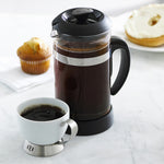 Trudeau 1 Liter French Press with Borosilicate Glass Body, Black