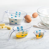 Trudeau BPA Free 3 Piece Measuring Cup Set, 1/4-Cup, 1-Cup, 2-Cup, Clear