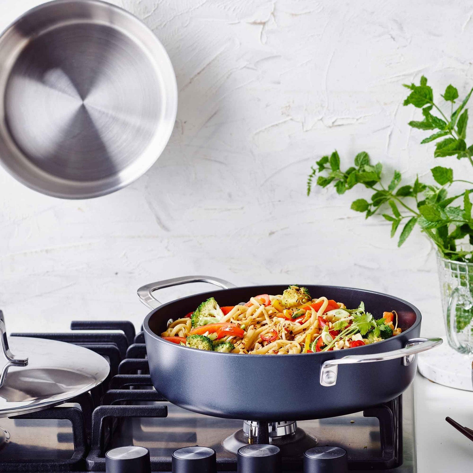 Alva Mastero 3.3-Quart Nonstick Saute Pan with Dual Handles, with Lid, 9.5-Inch