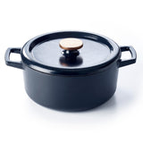 Alva Nori 5.3 Quart Enameled Cast Iron Dutch Oven with Lid and Bronze Knob