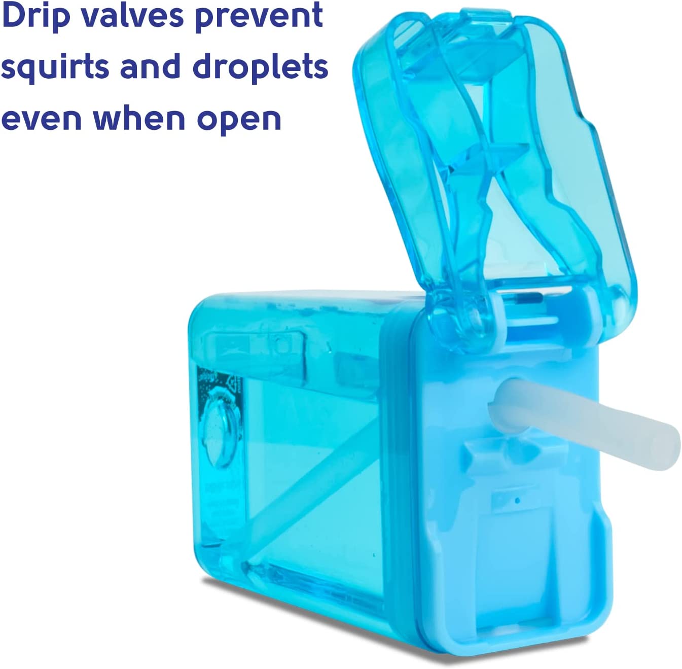 Precidio Design Drink in the Box Eco-Friendly Reusable Juice Box Container, 8 ounce, Blue