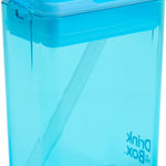 Precidio Design Drink in the Box Eco-Friendly Reusable Juice Box Container, 8 ounce, Blue