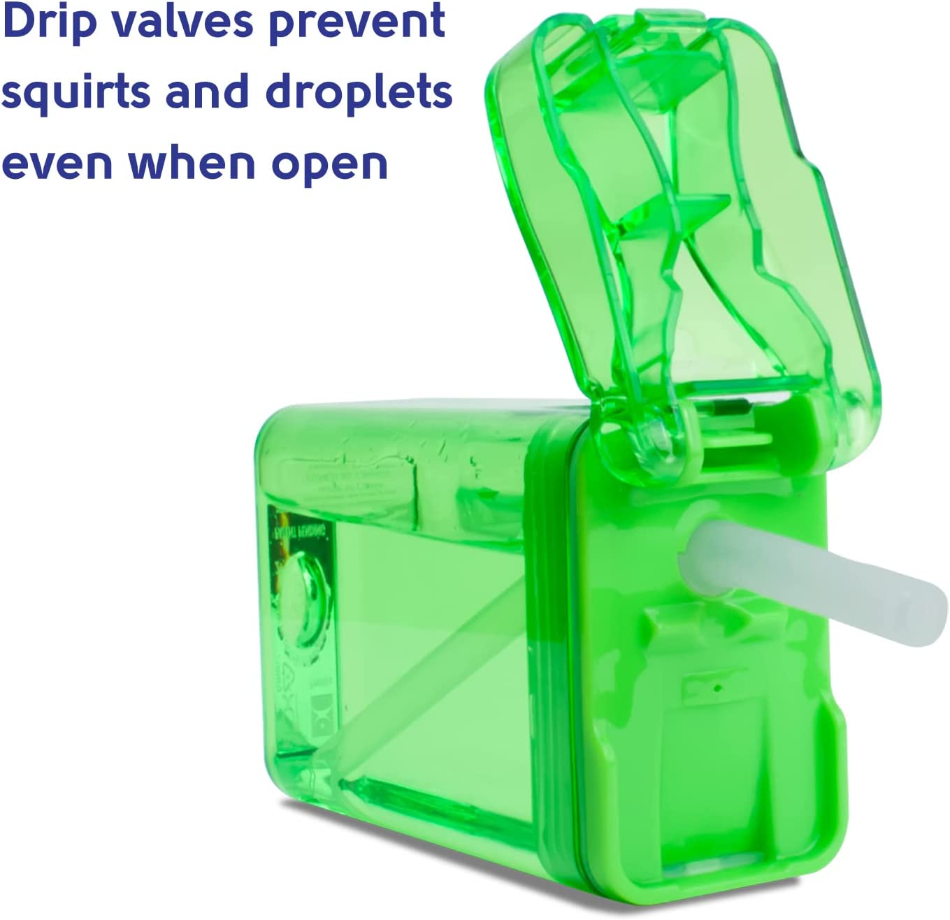 Precidio Design Drink in the Box Eco-Friendly Reusable Juice Box Container, 8 ounce, Green