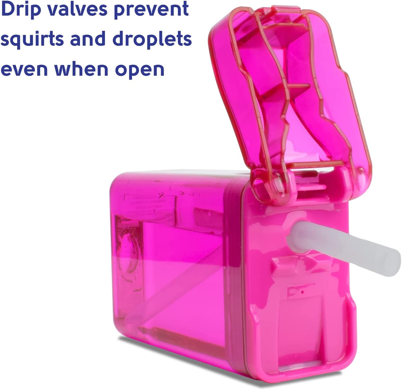 Precidio Design Drink in the Box Eco-Friendly Reusable Juice Box Container, 8 ounce, Pink