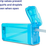 Precidio Design Drink in the Box Eco-Friendly Reusable Juice Box Container, 12 ounce, Blue