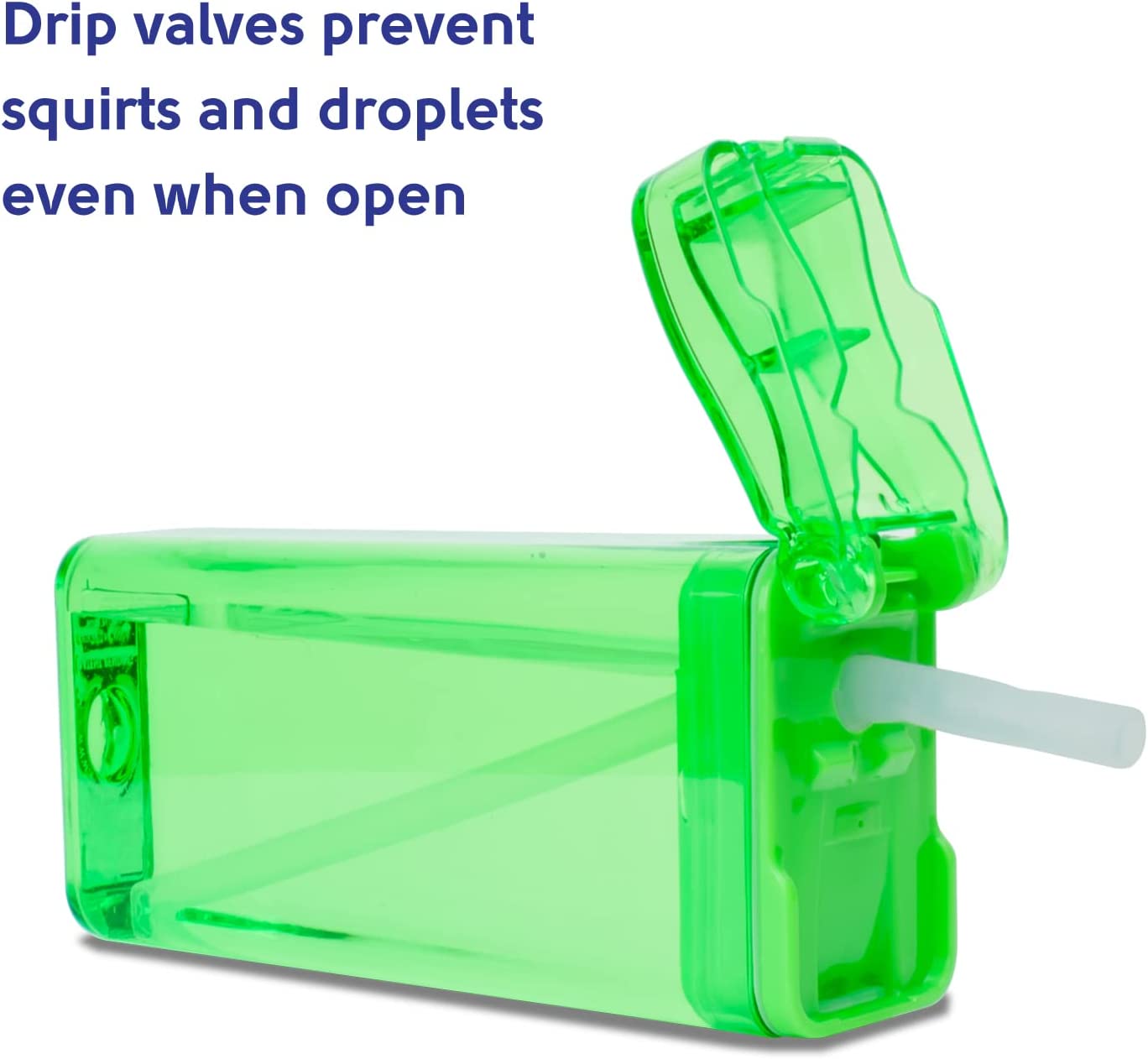 Precidio Design Drink in the Box Eco-Friendly Reusable Juice Box Container, 12 ounce, Green