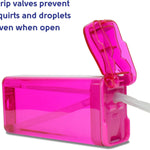 Precidio Design Drink in the Box Eco-Friendly Reusable Juice Box Container, 12 ounce, Pink